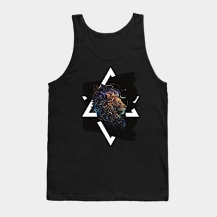 Universe space Mystical Lion Leo zodiac sign Tank Top